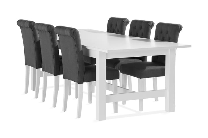 Ruokailuryhmä Isadora Jatkettava 240 cm 6 Svanberga tuolia - Valkoinen - Huonekalut - Pöytä & ruokailuryhmä - Ruokailuryhmä