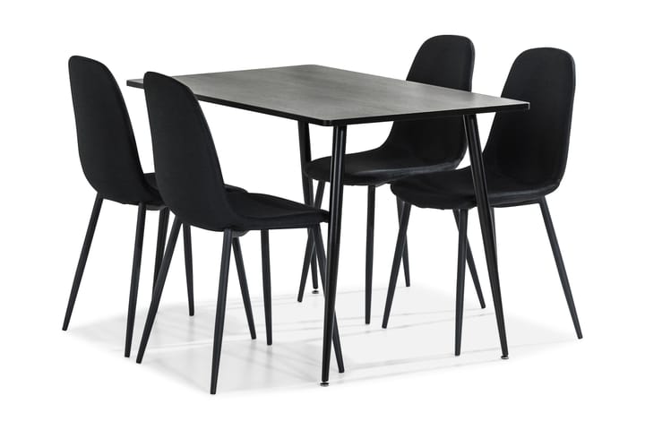 Ruokailuryhmä Jaunita 120 cm 4 Naira tuolia - Ruskea/Musta - Huonekalut - Tuoli & nojatuoli - Ruokapöydän tuolit