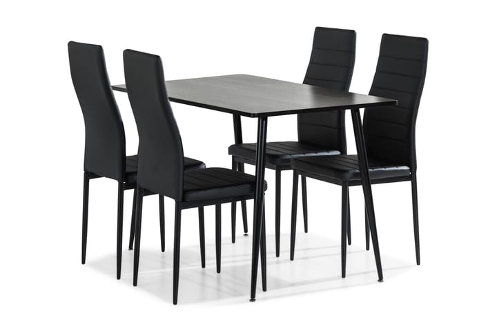 Ruokailuryhmä Jaunita 120 cm 4 Naira tuolia - Ruskea/Musta - Huonekalut - Pöydät & ruokailuryhmät - Ruokailuryhmä