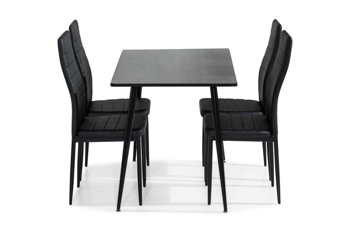 Ruokailuryhmä Jaunita 120 cm 4 Naira tuolia - Ruskea/Musta - Huonekalut - Pöytä & ruokailuryhmä - Ruokailuryhmä