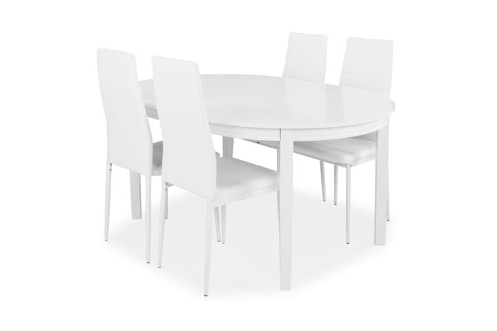Ruokailuryhmä Lowisa 150 cm 4 Fred tuolia - Valkoinen - Huonekalut - Pöytä & ruokailuryhmä - Ruokailuryhmä