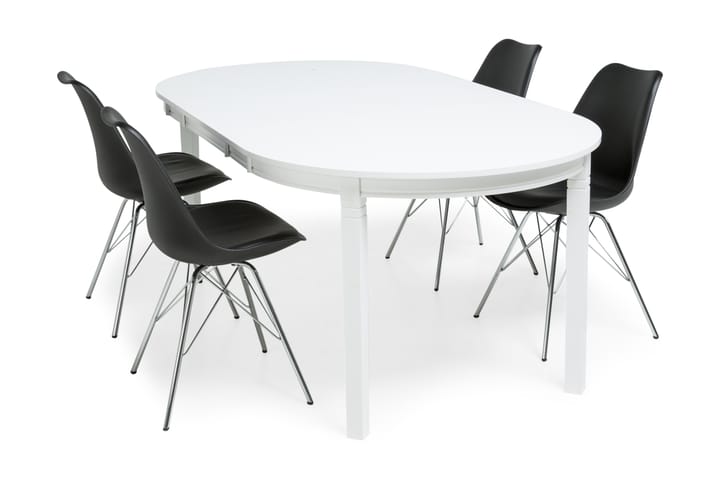 Ruokailuryhmä Lowisa  4 Scale tuolia - Valkoinen/Musta - Huonekalut - Pöytä & ruokailuryhmä - Ruokailuryhmä