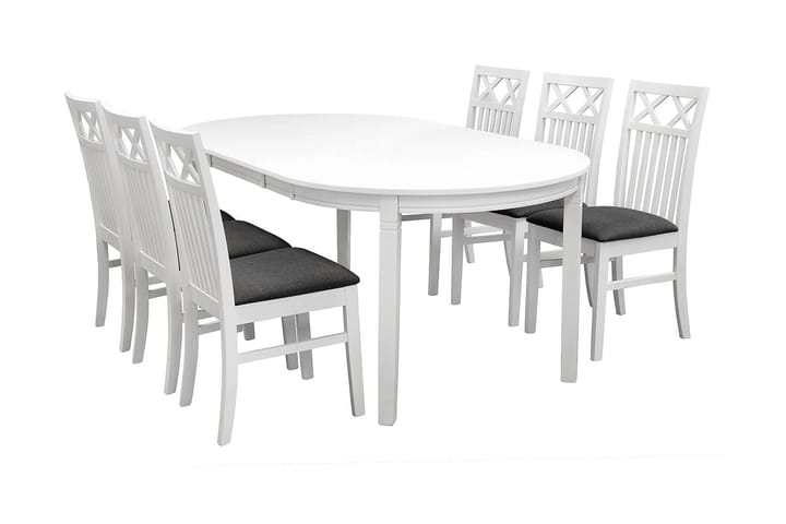 Ruokailuryhmä Lowisa 6 Magdalena tuolia - Valkoinen - Huonekalut - Tuoli & nojatuoli - Ruokapöydän tuolit