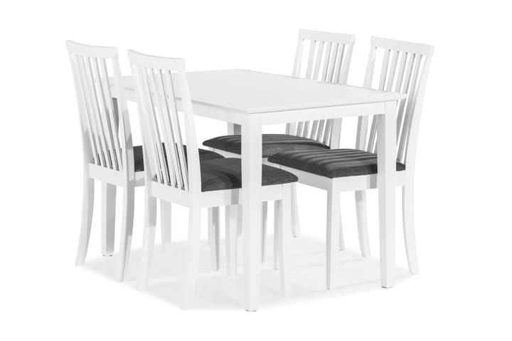 Ruokailuryhmä Matilda 120 cm 4 Lowisa tuolia - Valkoinen - Huonekalut - Pöytä & ruokailuryhmä - Ruokailuryhmä