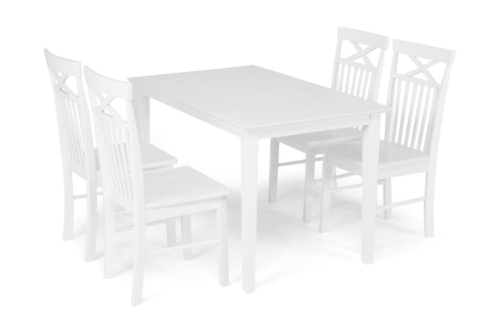Ruokailuryhmä Matilda 120 cm 4 Tuolia - Valkoinen - Huonekalut - Tuoli & nojatuoli - Ruokapöydän tuoli