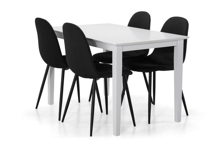 Ruokailuryhmä Matilda 4 kpl Naira tuolia - Valkoinen/Musta - Huonekalut - Pöydät & ruokailuryhmät - Ruokailuryhmä