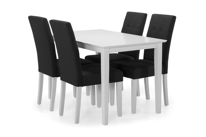 Ruokailuryhmä Matilda 4 Leo tuolia - Valkoinen/Tummanharmaa - Huonekalut - Pöydät & ruokailuryhmät - Ruokailuryhmä