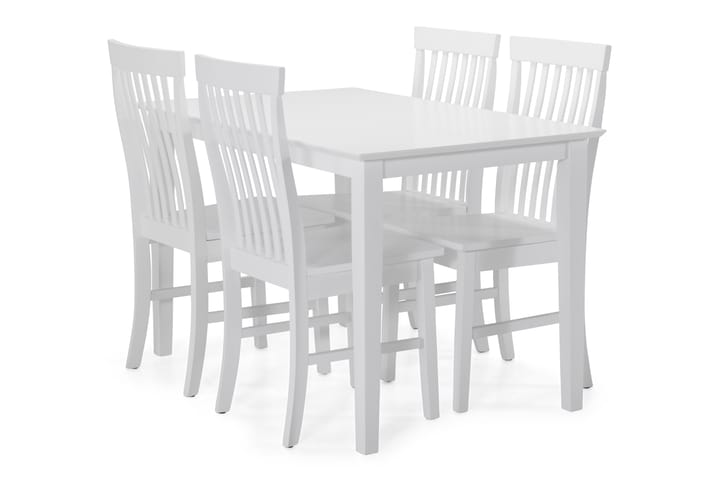 Ruokailuryhmä Matilda 4 Milica tuolia - Valkoinen - Huonekalut - Pöydät & ruokailuryhmät - Ruokapöydät & keittiön pöydät