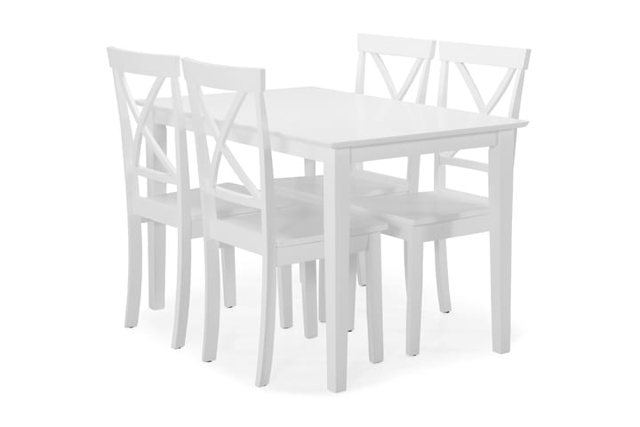 Ruokailuryhmä Matilda 4 Nadica tuolia - Valkoinen - Huonekalut - Pöytä & ruokailuryhmä - Ruokailuryhmä