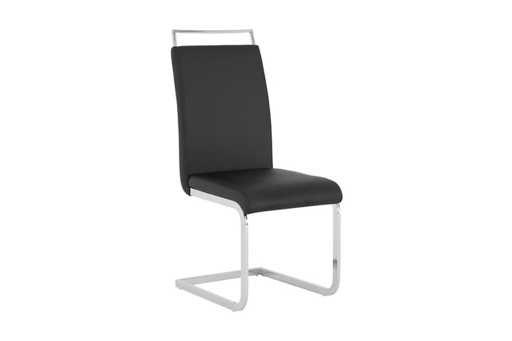Ruokailuryhmä Mueller 140 cm 4 Robledo tuolia - Musta/Valkoinen/Kromi - Huonekalut - Pöytä & ruokailuryhmä - Ruokailuryhmä