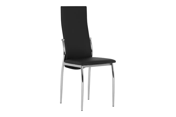 Ruokailuryhmä Mueller 140 cm 6 Lagan tuolia - Musta/Valkoinen/Kromi - Huonekalut - Pöydät & ruokailuryhmät - Ruokailuryhmä