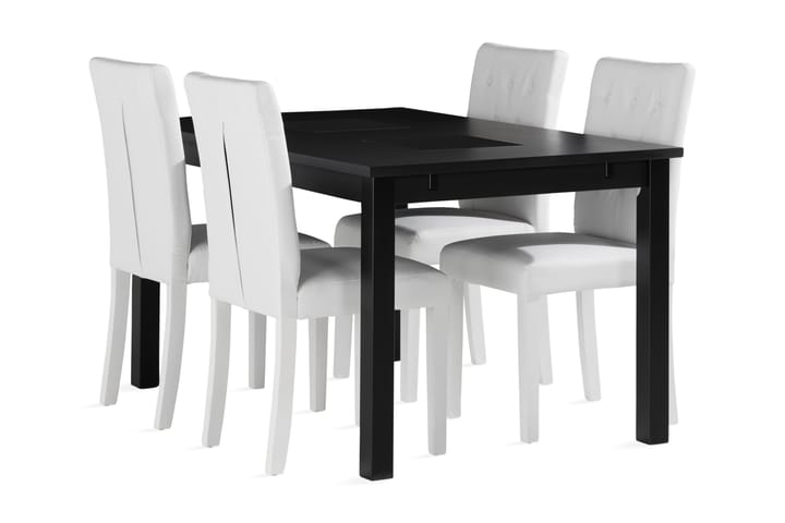 Ruokailuryhmä Octavia 140 cm 4 Sonnarp tuolia - Musta - Huonekalut - Pöytä & ruokailuryhmä - Ruokailuryhmä