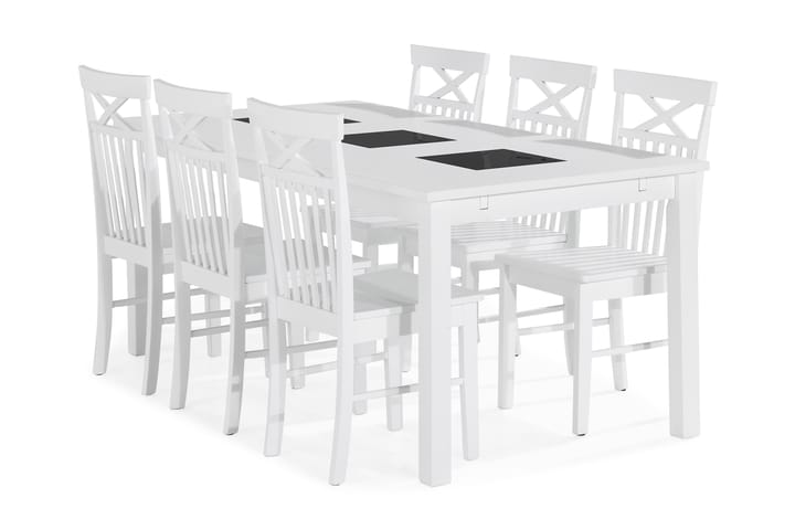 Ruokailuryhmä Octavia 6 Matilda tuolia - Valkoinen - Huonekalut - Pöydät & ruokailuryhmät - Ruokailuryhmä