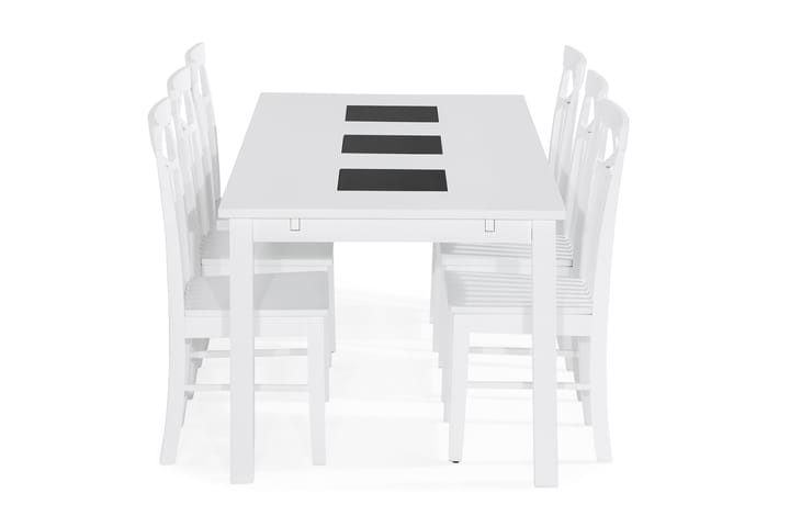 Ruokailuryhmä Octavia 6 Matilda tuolia - Valkoinen - Huonekalut - Pöytä & ruokailuryhmä - Ruokailuryhmä