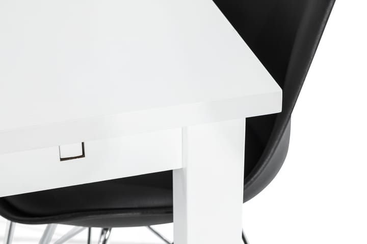 Ruokailuryhmä Octavia 6 Scale tuolia - Valkoinen/Musta/Kromi - Huonekalut - Pöytä & ruokailuryhmä - Ruokailuryhmä