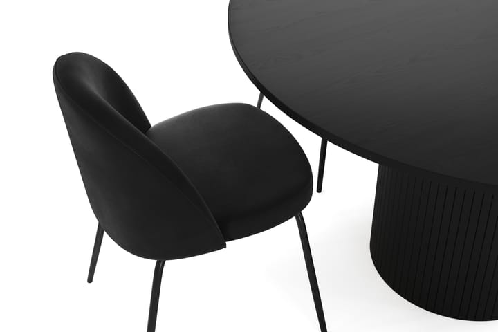 Ruokailuryhmä Uppveda 130 cm Pyöreä 4 Gerardo tuolia - Musta/Musta - Huonekalut - Pöytä & ruokailuryhmä - Ruokailuryhmä