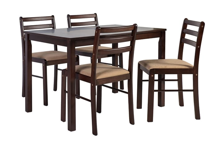 Ruokailuryhmä Vincent 4 tuolilla Espresso - Huonekalut - Pöydät & ruokailuryhmät - Ruokailuryhmä