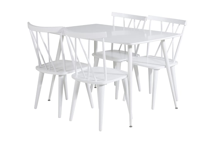 Ruokailuryhmä Yegua 120 cm 4 Steinar tuolia - Valkoinen - Huonekalut - Pöytä & ruokailuryhmä - Ruokailuryhmä