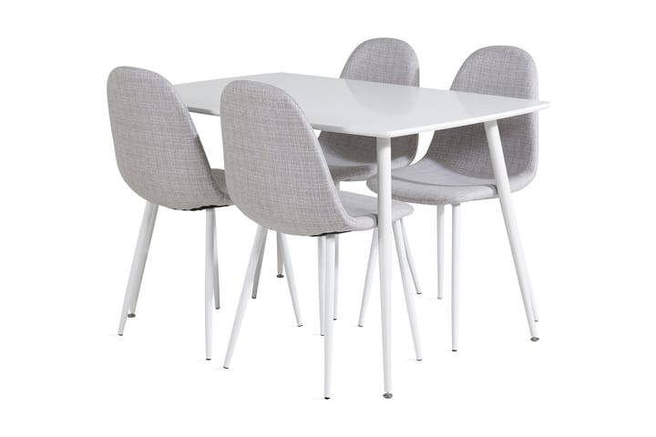 Ruokailuryhmä Yegua 120 cm 4 Yegua tuolia - Valkoinen/Harmaa - Huonekalut - Pöytä & ruokailuryhmä - Ruokailuryhmä