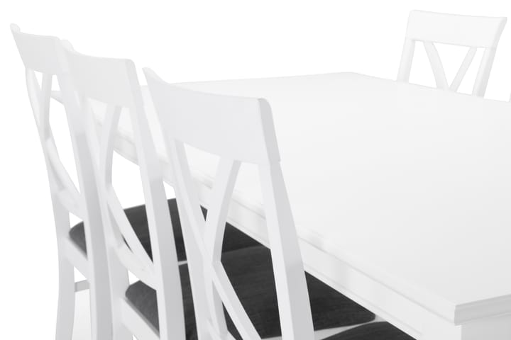 Ruokapöytä Hampton 6 Twain tuolia - Valkoinen - Huonekalut - Pöytä & ruokailuryhmä - Ruokailuryhmä