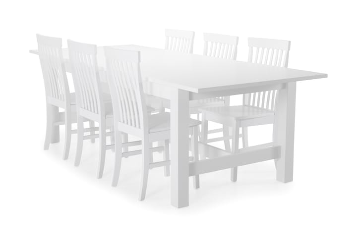 Ruokapöytä Isadora 6 Milica tuolia - Valkoinen - Huonekalut - Pöytä & ruokailuryhmä - Ruokailuryhmä