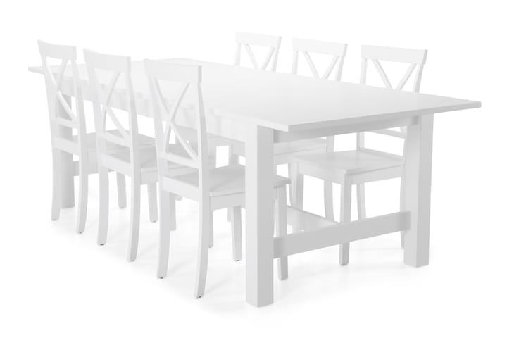 Ruokapöytä Isadora 6 Nadica tuolia - Valkoinen - Huonekalut - Pöytä & ruokailuryhmä - Ruokailuryhmä