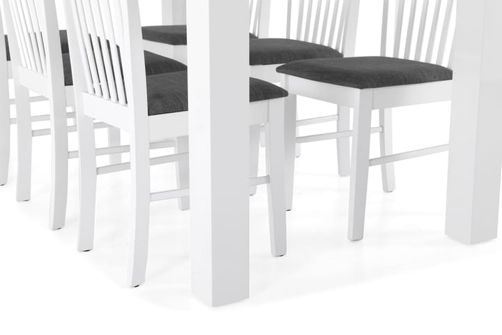 Ruokapöytä Jack 6 Magdalena tuolia - Valkoinen - Huonekalut - Pöydät & ruokailuryhmät - Ruokailuryhmä