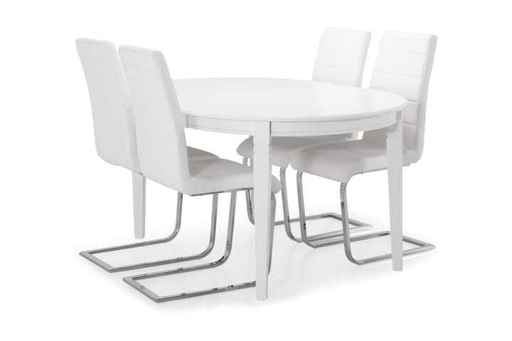 Ruokapöytä Lowisa 4 Jack tuolia - Valkoinen - Huonekalut - Tuoli & nojatuoli - Ruokapöydän tuoli
