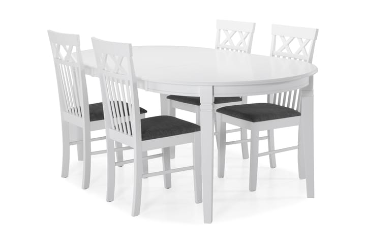 Ruokapöytä Lowisa 4 Magdalena tuolia - Valkoinen - Huonekalut - Pöydät & ruokailuryhmät - Ruokailuryhmä