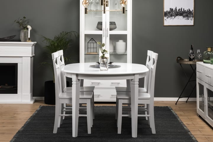 Ruokapöytä Lowisa 4 Matilda tuolia - Valkoinen - Huonekalut - Pöytä & ruokailuryhmä - Ruokailuryhmä