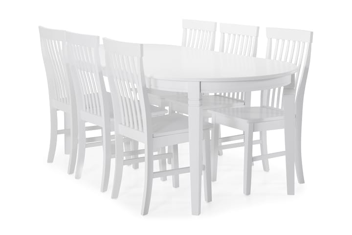 Ruokapöytä Lowisa 4 Milica tuolia - Valkoinen - Huonekalut - Pöytä & ruokailuryhmä - Ruokailuryhmä