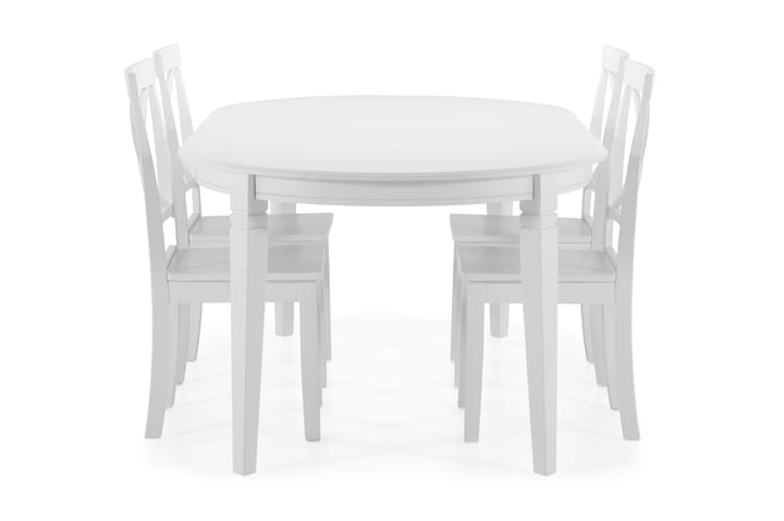 Ruokapöytä Lowisa 4 Nadica tuolia - Valkoinen - Huonekalut - Pöytä & ruokailuryhmä - Ruokailuryhmä
