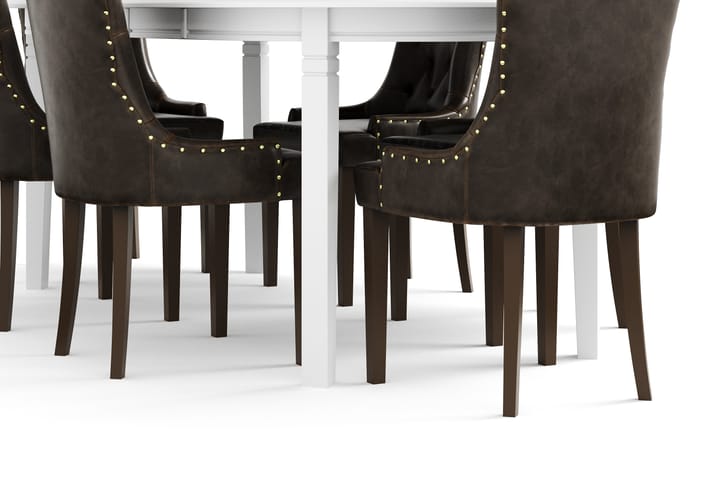 Ruokapöytä Lowisa 6  Hermione tuolia - Valkoinen/Ruskea - Huonekalut - Pöytä & ruokailuryhmä - Ruokailuryhmä