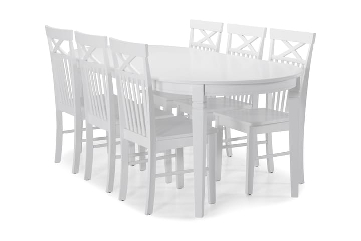 Ruokapöytä Lowisa 6 kpl Matilda tuolia - Valkoinen - Huonekalut - Pöydät & ruokailuryhmät - Ruokailuryhmä