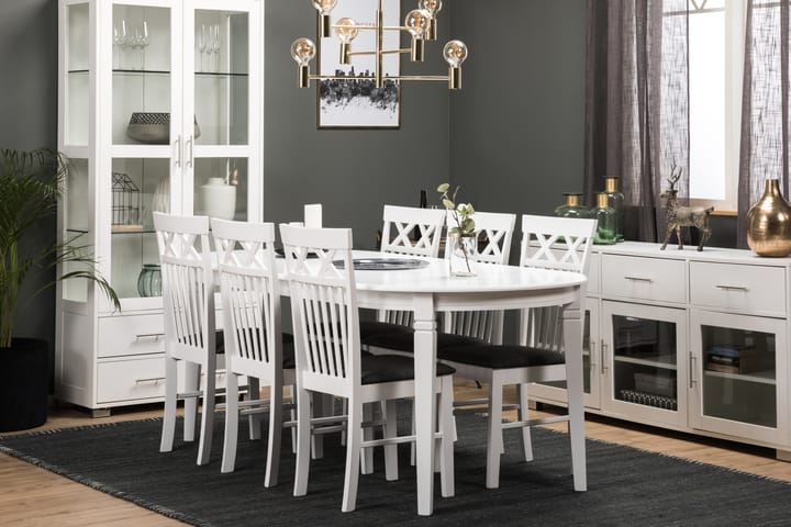 Ruokapöytä Lowisa 6 Magdalena tuolia - Valkoinen - Huonekalut - Pöytä & ruokailuryhmä - Ruokailuryhmä