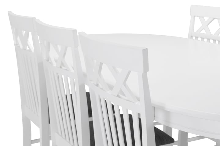 Ruokapöytä Lowisa 6 Magdalena tuolia - Valkoinen - Huonekalut - Pöytä & ruokailuryhmä - Ruokailuryhmä