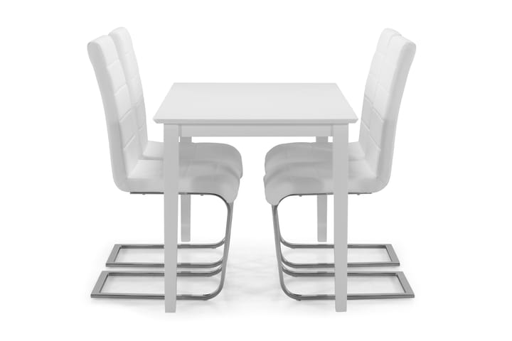 Ruokapöytä Matilda 4 kpl Jack tuolia - Valkoinen/kromi - Huonekalut - Pöydät & ruokailuryhmät - Ruokailuryhmä