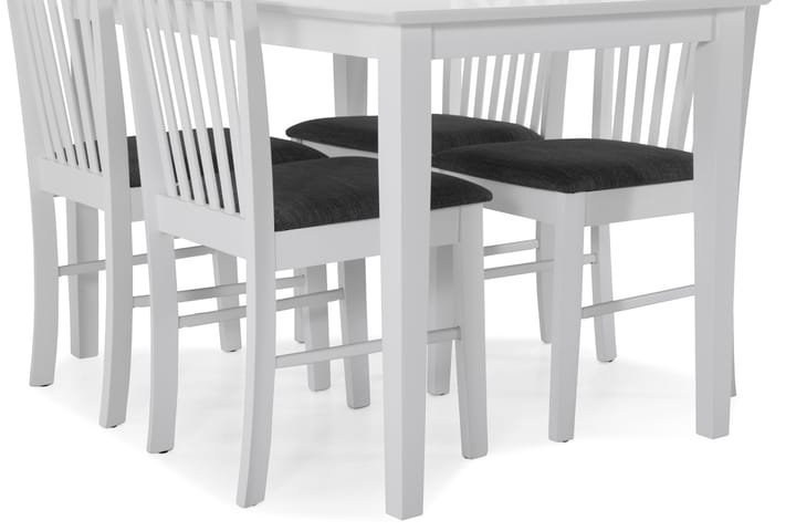 Ruokapöytä Matilda 4 Magdalena tuolia - Valkoinen - Huonekalut - Pöytä & ruokailuryhmä - Ruokailuryhmä