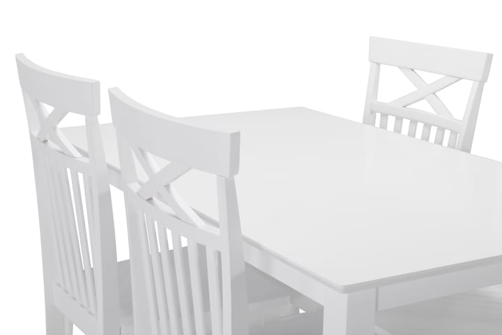 Ruokapöytä Matilda 4 Matilda tuolia - Valkoinen - Huonekalut - Pöytä & ruokailuryhmä - Ruokailuryhmä
