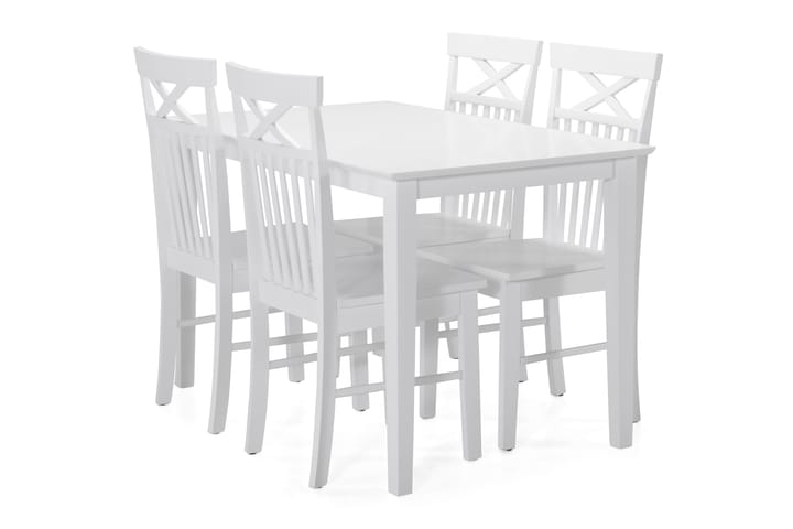 Ruokapöytä Matilda 4 Matilda tuolia - Valkoinen - Huonekalut - Pöydät & ruokailuryhmät - Ruokailuryhmä