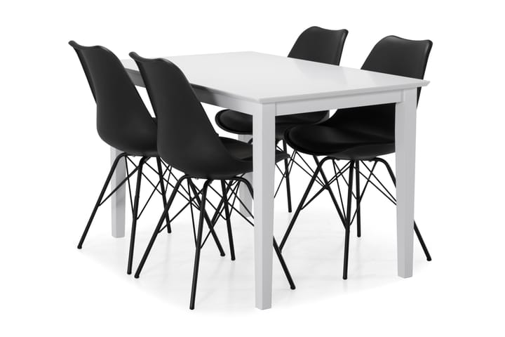 Ruokapöytä Matilda 4 Scale tuolia - Valkoinen/Musta - Huonekalut - Pöydät & ruokailuryhmät - Ruokailuryhmä