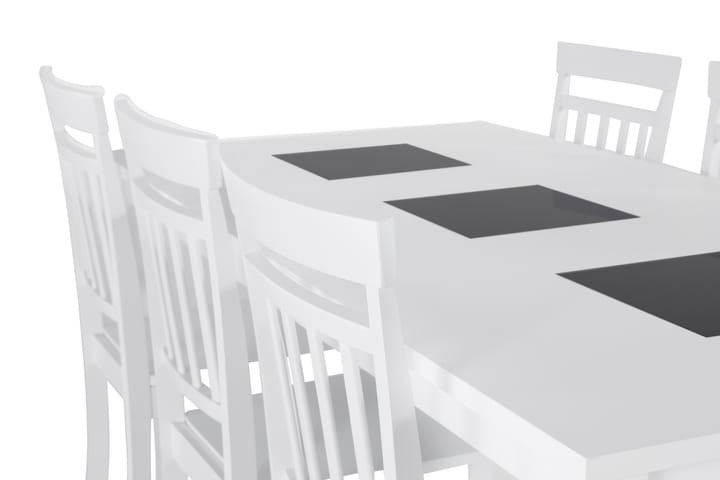 Ruokapöytä Octavia 6 Catskill tuolia - Valkoinen - Huonekalut - Pöytä & ruokailuryhmä - Ruokailuryhmä