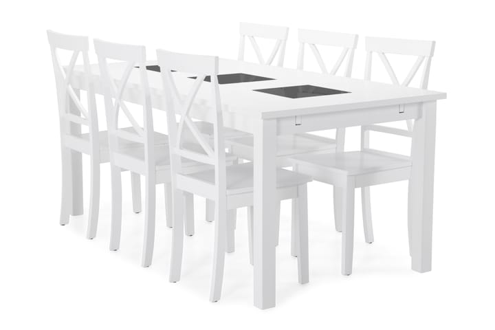 Ruokapöytä Octavia 6 Nadica tuolia - Valkoinen - Huonekalut - Pöytä & ruokailuryhmä - Ruokailuryhmä