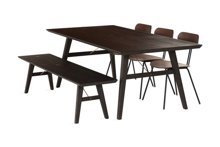 Ruokapöytä Ryndon 200 cm sis 4 Neandir tuolia - Luonnonväri/Ruskea - Huonekalut - Pöytä & ruokailuryhmä - Ruokailuryhmä