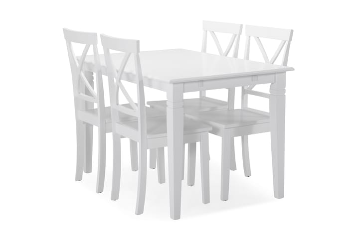 Ruokapöytä Twain 4 kpl Nadica tuolia - Valkoinen - Huonekalut - Pöydät & ruokailuryhmät - Ruokapöydät & keittiön pöydät