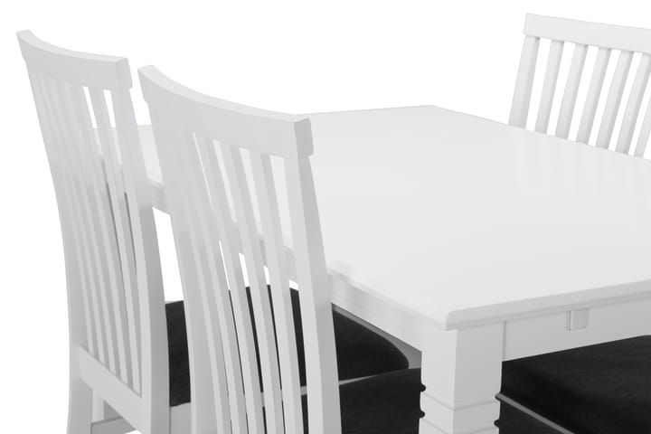 Ruokapöytä Twain 4 Lowisa tuolia - Valkoinen - Huonekalut - Pöytä & ruokailuryhmä - Ruokailuryhmä