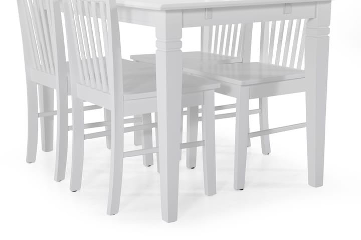 Ruokapöytä Twain 4 Matilda tuolia - Valkoinen - Huonekalut - Pöytä & ruokailuryhmä - Ruokailuryhmä