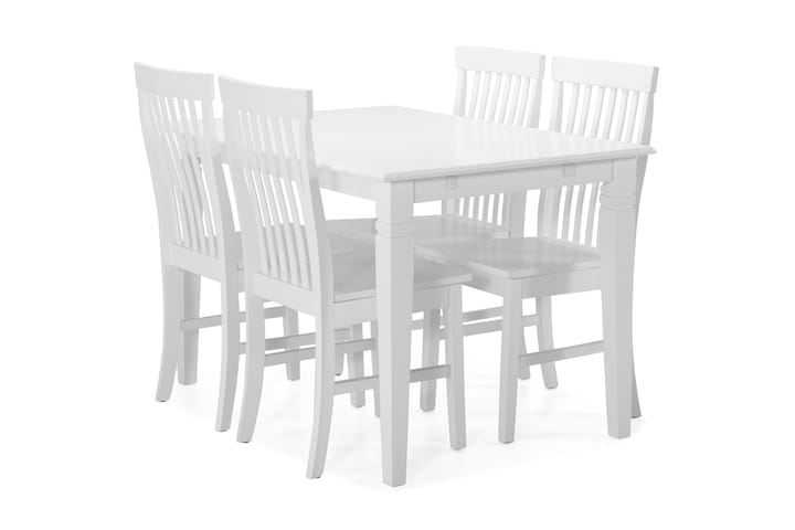 Ruokapöytä Twain 4 Milica tuolia - Valkoinen - Huonekalut - Pöydät & ruokailuryhmät - Ruokailuryhmä