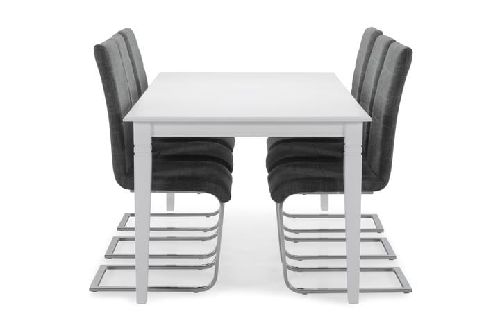 Ruokapöytä Twain 6 Jack tuolia - Valkoinen/Harmaa - Huonekalut - Pöytä & ruokailuryhmä - Ruokailuryhmä