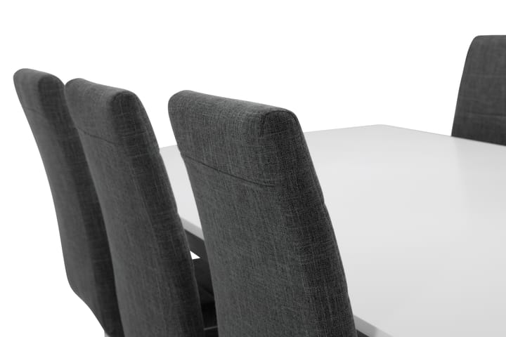 Ruokapöytä Twain 6 Jack tuolia - Valkoinen/Harmaa - Huonekalut - Pöytä & ruokailuryhmä - Ruokailuryhmä